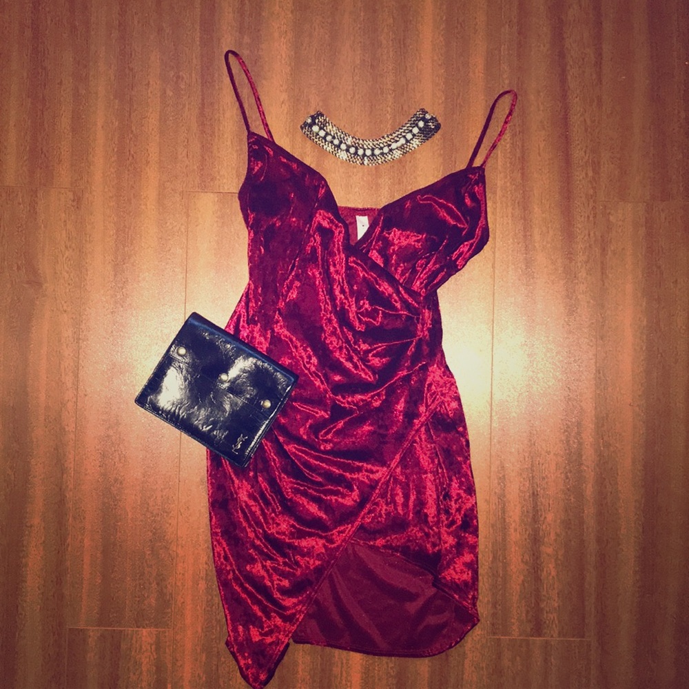 Burgundy Suede Cocktail Dress